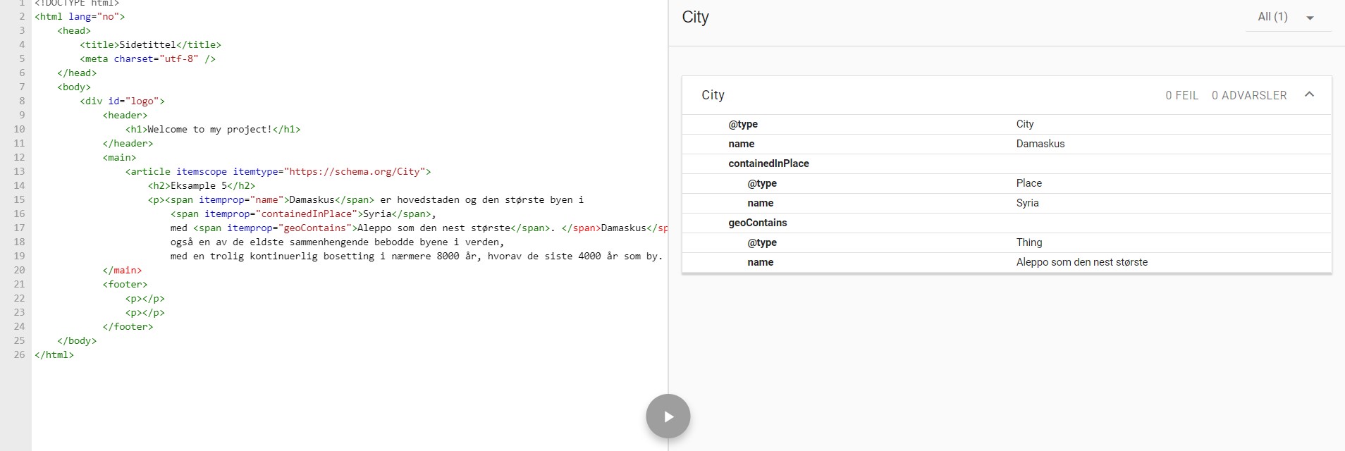 Microdata struktur